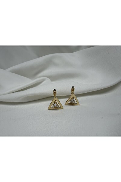 all mine Triangle Steel Earrings with Hanging Stones Xp