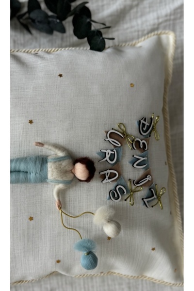 Tasarım Bebek kapı süsü takı yastığı set, keçe peri bebek, keçe bebek