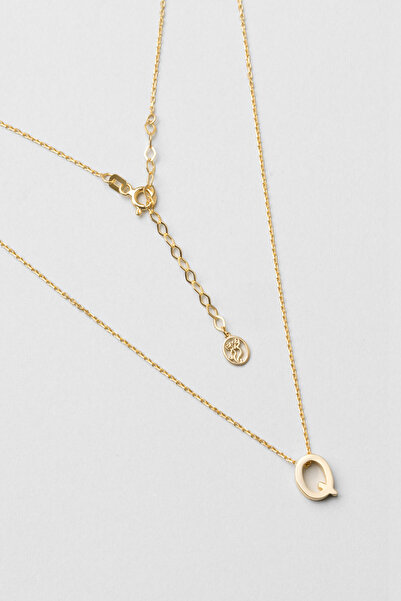 So CHIC... My Story Q Harfi 18 Ayar Sarı Altın Kaplama 45 Cm Gümüş Kolye