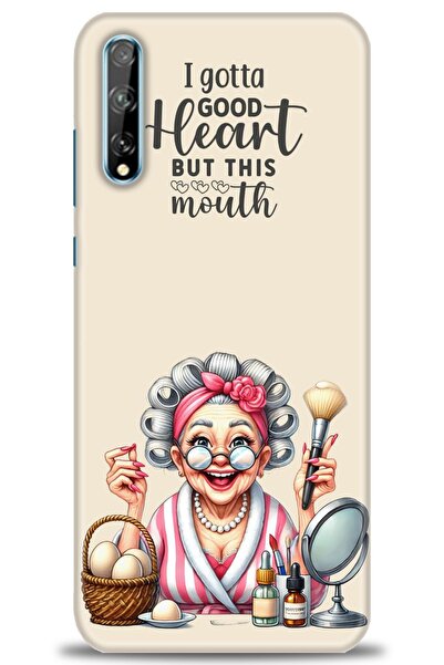 Rulet Aksesuar حافظة متوافقة مع هاتف هواوي بي سمارت اس HD مطبوع + واقي شاشة س...