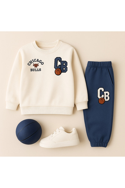 Beka Kids Σετ παντελόνι και μπλούζα με χοντρό βαμβακερό ύφασμα με λεπτομέρεια εκτύπωσης για αγόρια