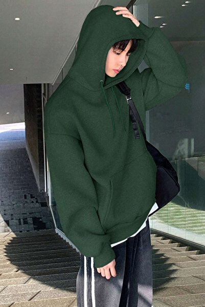 GENIUS STORE Ανδρικό φούτερ με τσέπη καγκουρό, εσωτερικό φλις, 3 κλωστές, με κουκούλα, oversize φούτερ KANGU