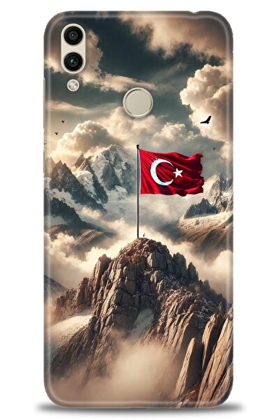 Rulet Aksesuar حافظة متوافقة مع هاتف هواوي هونر 8C HD مطبوع + واقي شاشة سيرام...