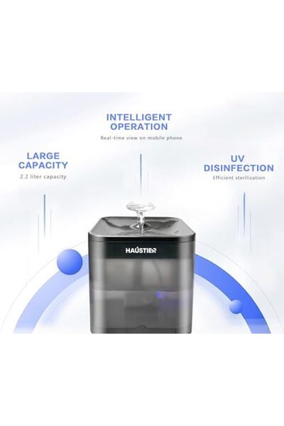 STOREMAX WF004 Akıllı Kedi Köpek Su Sebili Su Şelalesi Su Pınarı, Uv Su Filtrelemeli - Smart Wifi - App, Bpa