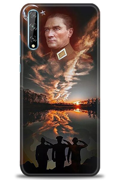 Rulet Aksesuar حافظة متوافقة مع هاتف هواوي بي سمارت اس HD مطبوع + واقي شاشة س...