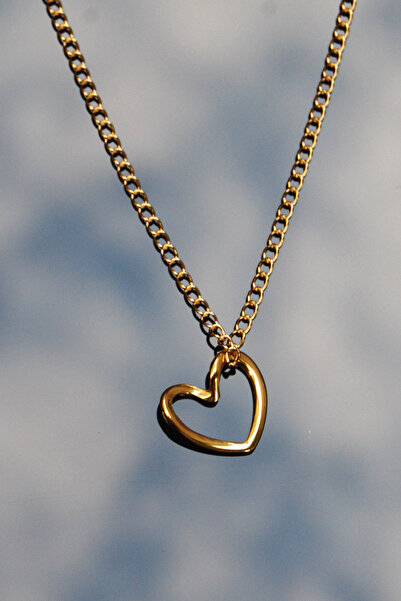 Rua Jewelry Steel Italian Classic Chain Heart Necklace Gold Color |   Non-Tarnishing, Unisex, 2 Years Warranty