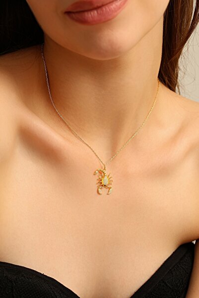 Argentum Concept 18K Altın Kaplamalı 925 Ayar Gümüş Akrep Kolye - 23183902