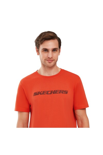 SKECHERS Γραφικό μπλουζάκι M Ανδρικό μπλουζάκι με κοντό μανίκι πορτοκαλί S212960-700