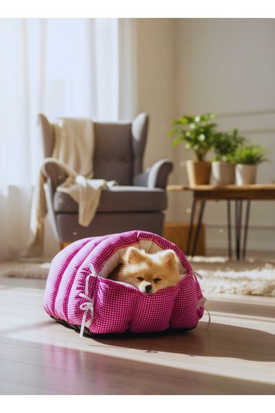 PET-LUİN KEDİ VE KÖPEK YATAĞI EVİ YUMUŞAK 1. SINIF SİLİKON DOLGULU YIKANABİLİR