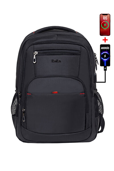 Dada Usb Aparatlı Laptop Sırt Çantası 15,6 inç Geniş İç Hacim Darbe Emici Kor...