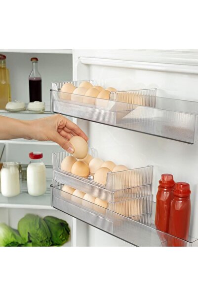 STOREMAX 10'lu Yumurtalık Buzdolabı Raf Düzenleyici - Şeffaf Yumurta Kutusu, ...