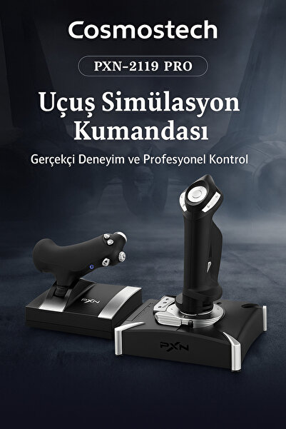 cosmostech PXN-2119 Pro Uçuş Simülasyon Joystick – Pc & Ps4 & Xbox Uyumlu Titreşimli Flight Stick