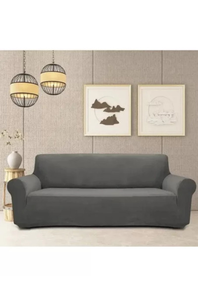 Avex Univerzálny poťah na štandardnú 3-miestnu pohovku, imitácia zamatu, sivá farba