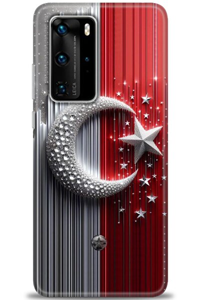 Rulet Aksesuar غطاء متوافق مع هاتف هواوي P40 Pro HD مطبوع + واقي شاشة سيراميك...