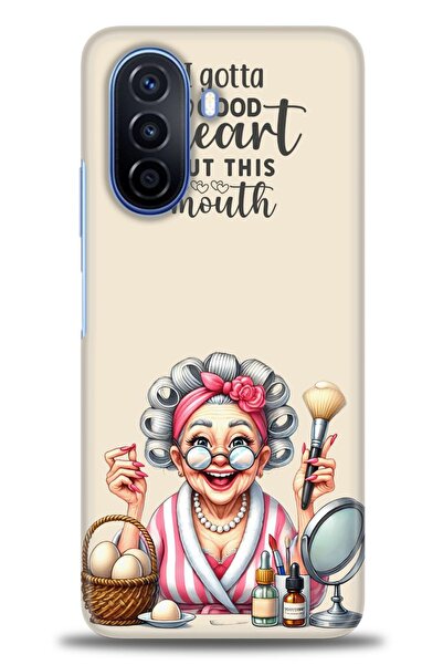 Rulet Aksesuar غطاء متوافق مع هاتف هواوي نوفا Y70 HD مطبوع - غطاء سيليكون مصم...