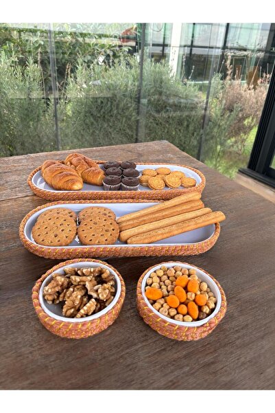 Home Inn Home Textile Σετ σερβιρίσματος και παρουσίασης 4 τεμαχίων με εμφάνισ...