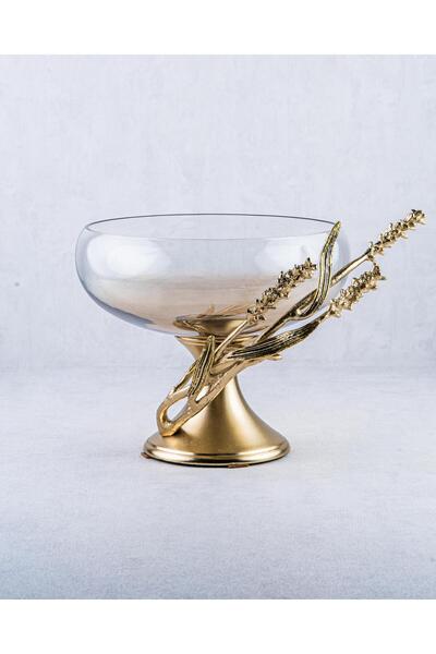 GÜVEN Brown Luster Dekoratif Cam Kase