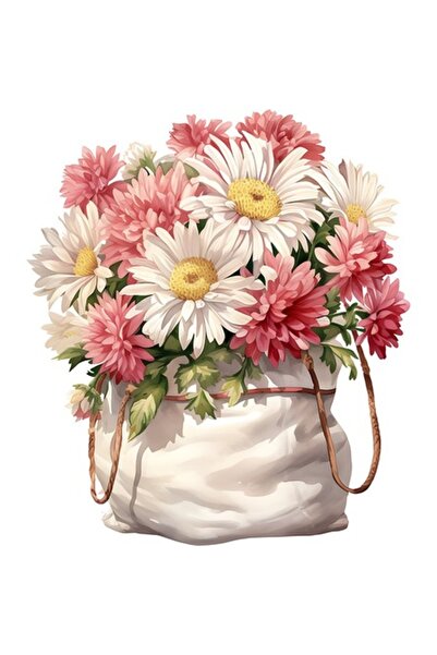 BV Autocolant decorativ, flori de crizantemă, alb, 68 cm, 1363STK-12