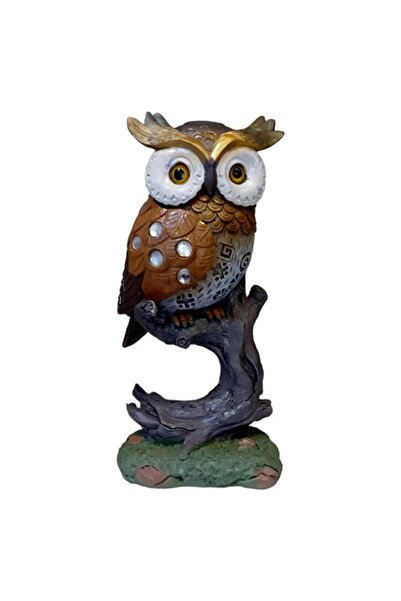 BV Decorative statuette, Owl on a branch, Brown, 18 cm, W8330-1