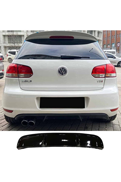 AkmTuning Vw Golf 6 GTI Difüzör Parlak Siyah Plastik Çıkışsız 2008 2009 2010 ...