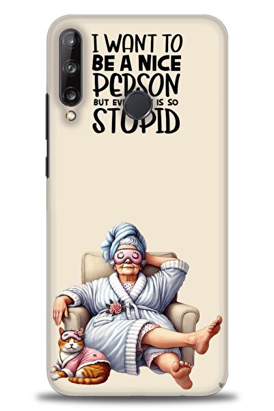 Rulet Aksesuar غطاء متوافق مع هاتف هواوي P40 Lite E HD مطبوع - غطاء سيليكون م...