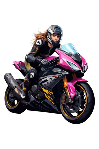 BV Decorative sticker, Motorcycle, Black, 65 cm