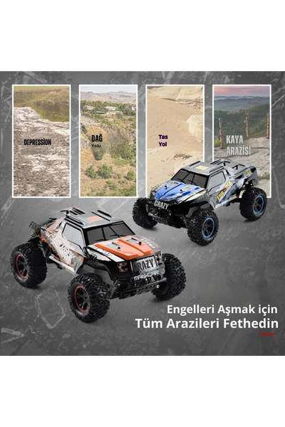 TRENDZONE Uzaktan Kumandalı Şarjlı Yüksek Hızlı Off Road Arazi Aracı 15 km/h Yapan Drift Atan RC Arabası 40cm