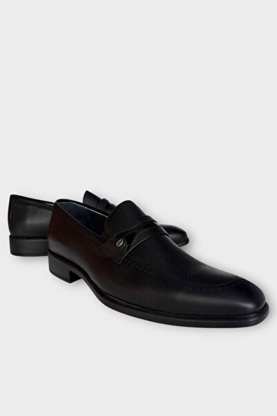 Liger Ανδρικά παπούτσια από γνήσιο δέρμα ΜΑΥΡΟ