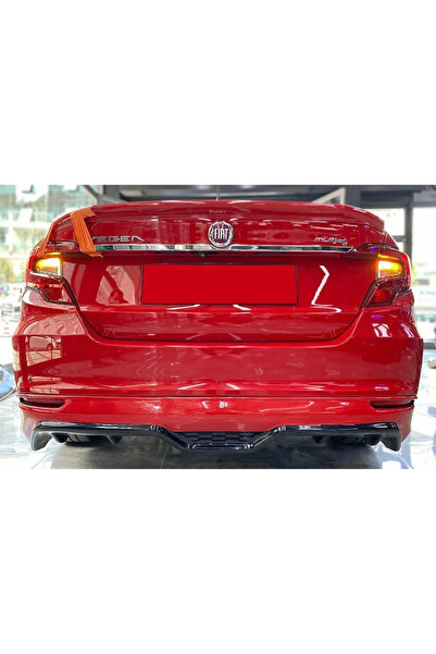 AkmTuning Fiat Egea Sedan Arka Ek Difüzör Siyah Plastik Karlık 2015-2021 Arka-difizör-bodykit-ek-karlık