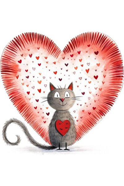 BV Autocolant decorativ, Pisică, Roșu, 60 cm