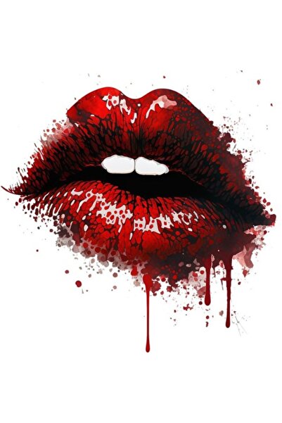 BV Decorative sticker, Lips, Red, 60 cm