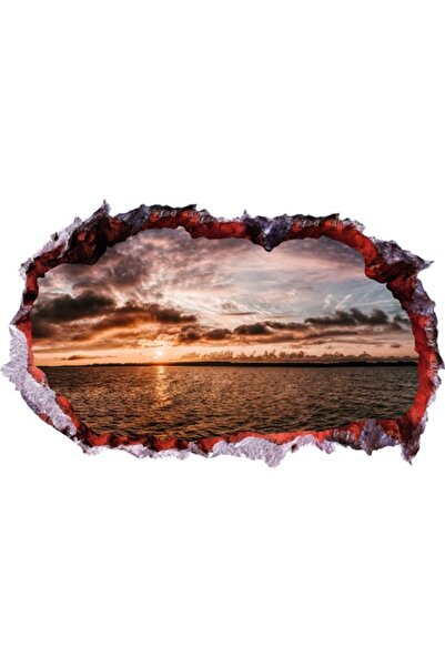 BV Autocolant decorativ, gaură 3D în perete, Ocean, 85 cm, 335STK-1