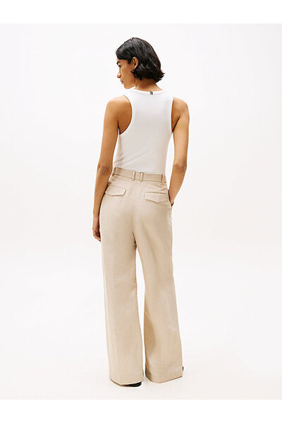 Tommy Hilfiger Women's Linen Blend Rlxd Straight Pants