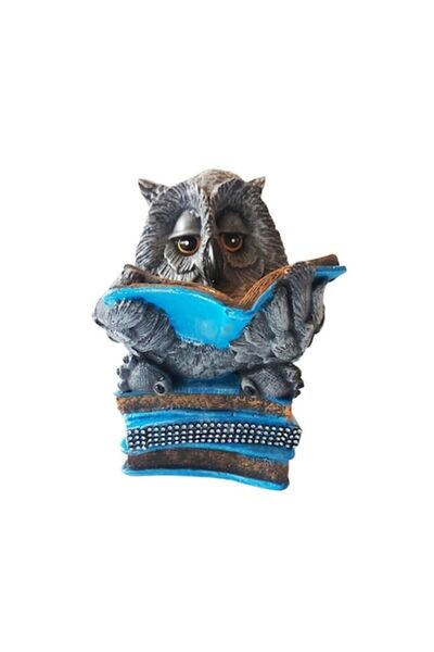 BV Decorative owl statuette on a book, 25 cm