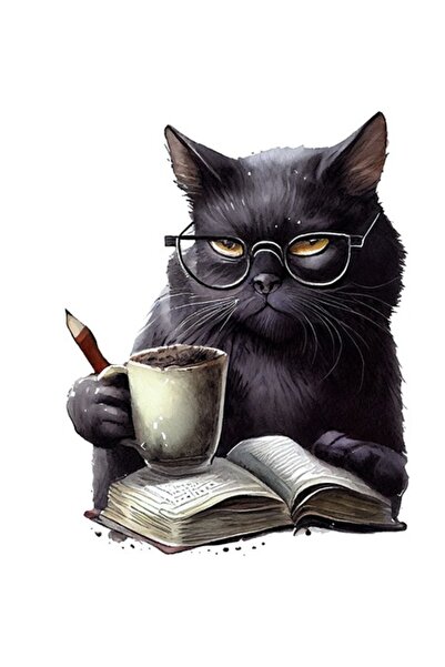 BV Autocolant decorativ, Pisică, Negru, 71 cm