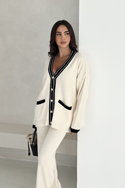 Noi Belis Oversize Pocket Detailed Knitwear Bottom-Top Set Aw25Au0022