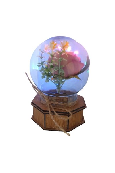 BV Aranjament floral cu luminițe și cutie muzicală, multicolor, 15 cm