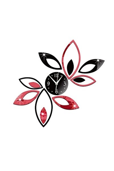 BV Decorative wall clock, Flowers, Acrylic mirror, 36 cm, ZB077