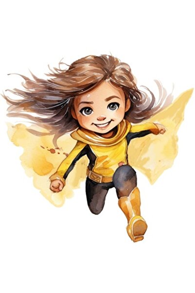 BV Decorative sticker Superhero Girl, Yellow, 60 cm