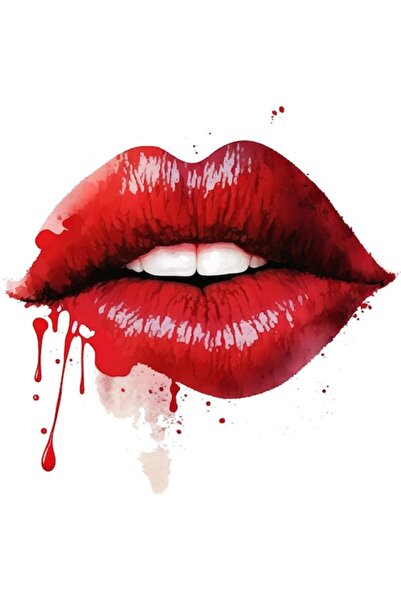BV Decorative Sticker - Lips, Red, 60 cm