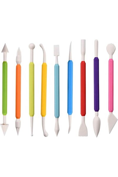 BV Комплект от 9 инструмента за моделиране на сладкарски изделия, многоцветни...