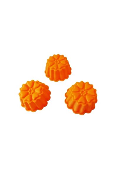 BV Silicone muffin mold, 3 cavities, Orange, 9 cm, 332COF