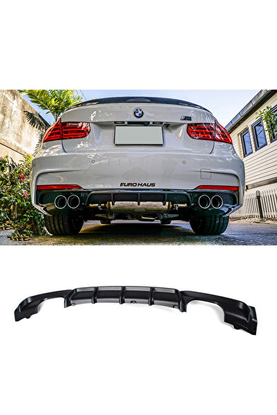AkmTuning Bmw F30 3 Serisi M Technic Difüzör Parlak Siyah Plastik Sağ Sol Çift Arka-difizör-bodykit-ek-karlık