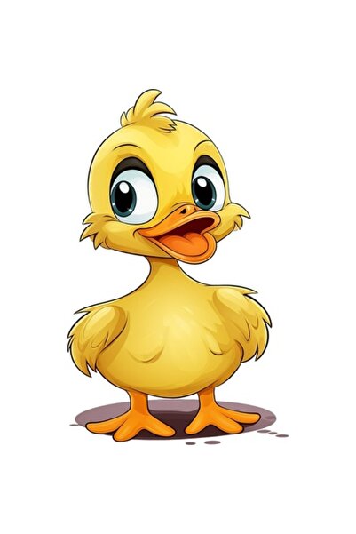 BV Autocolant decorativ - Rață, Galben, 90 cm