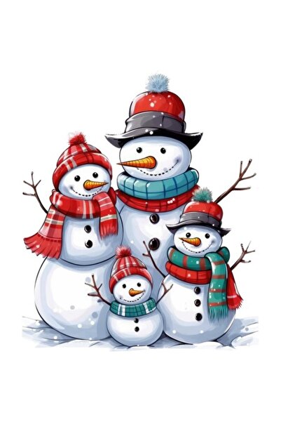 BV Διακοσμητικό αυτοκόλλητο - Χιονάνθρωποι (Λευκό)