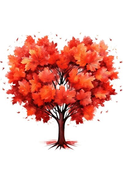 BV Autocolant decorativ, Copac, Portocaliu, 61 cm