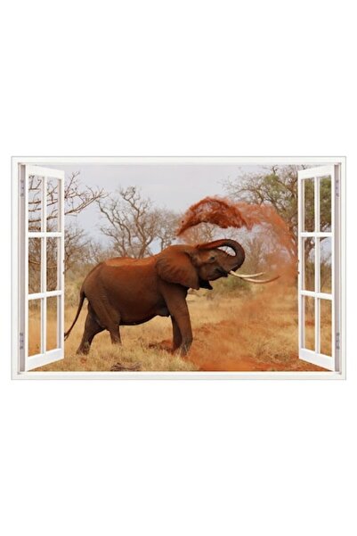 BV Autocolant decorativ 3D pentru fereastră, elefant, 85 cm