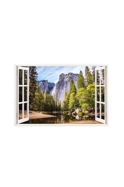 BV Autocolant decorativ - Pădure 3D pentru fereastră 85x58 cm (210 buc)