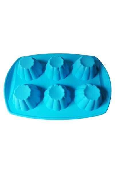 BV Silicone mold for cakes, 6 cavities, Blue, 29 cm (345COF)
