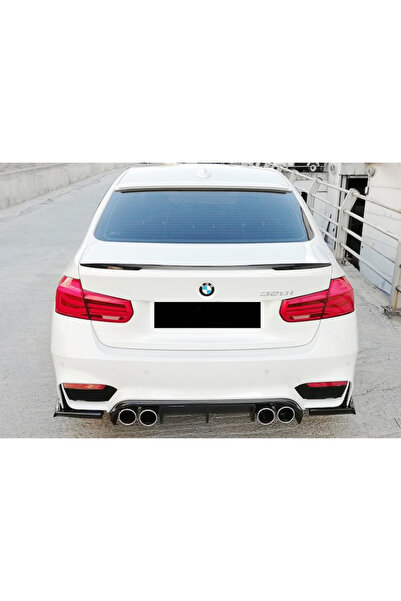 AkmTuning Bmw F30 M3 Difüzör + Difüzör Kulakları Parlak Siyah 2012-2018 Arka-difizör-bodykit-ek-karlık